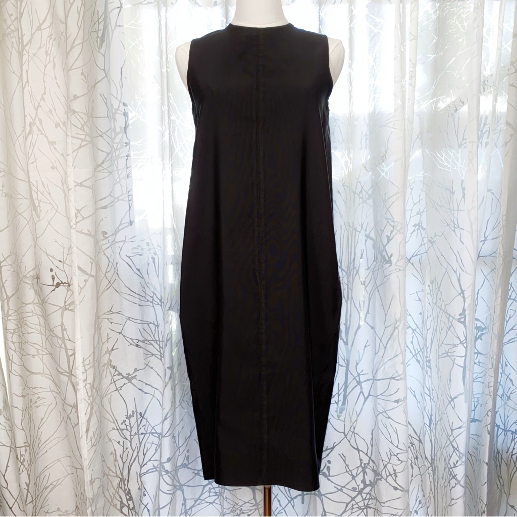 The Row Black Sleeveless Crewneck Loose Relaxed Fit Midi Dress